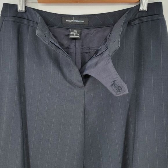 Moda International Vintage Victoria Secret Catalog Wool Trousers 6 Black Pinstri - Picture 4 of 5